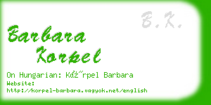 barbara korpel business card